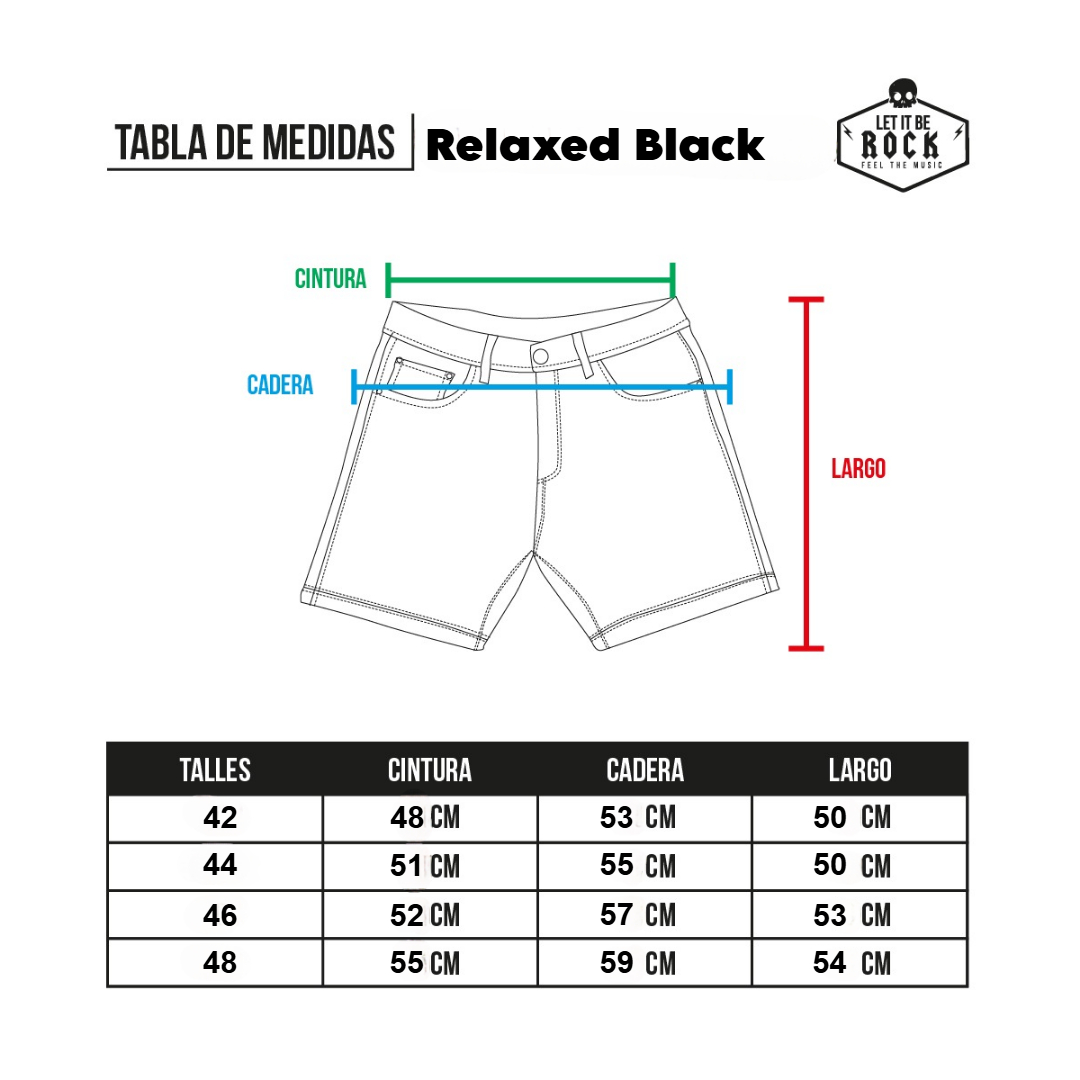 Tabla de talles Bermuda Relaxed